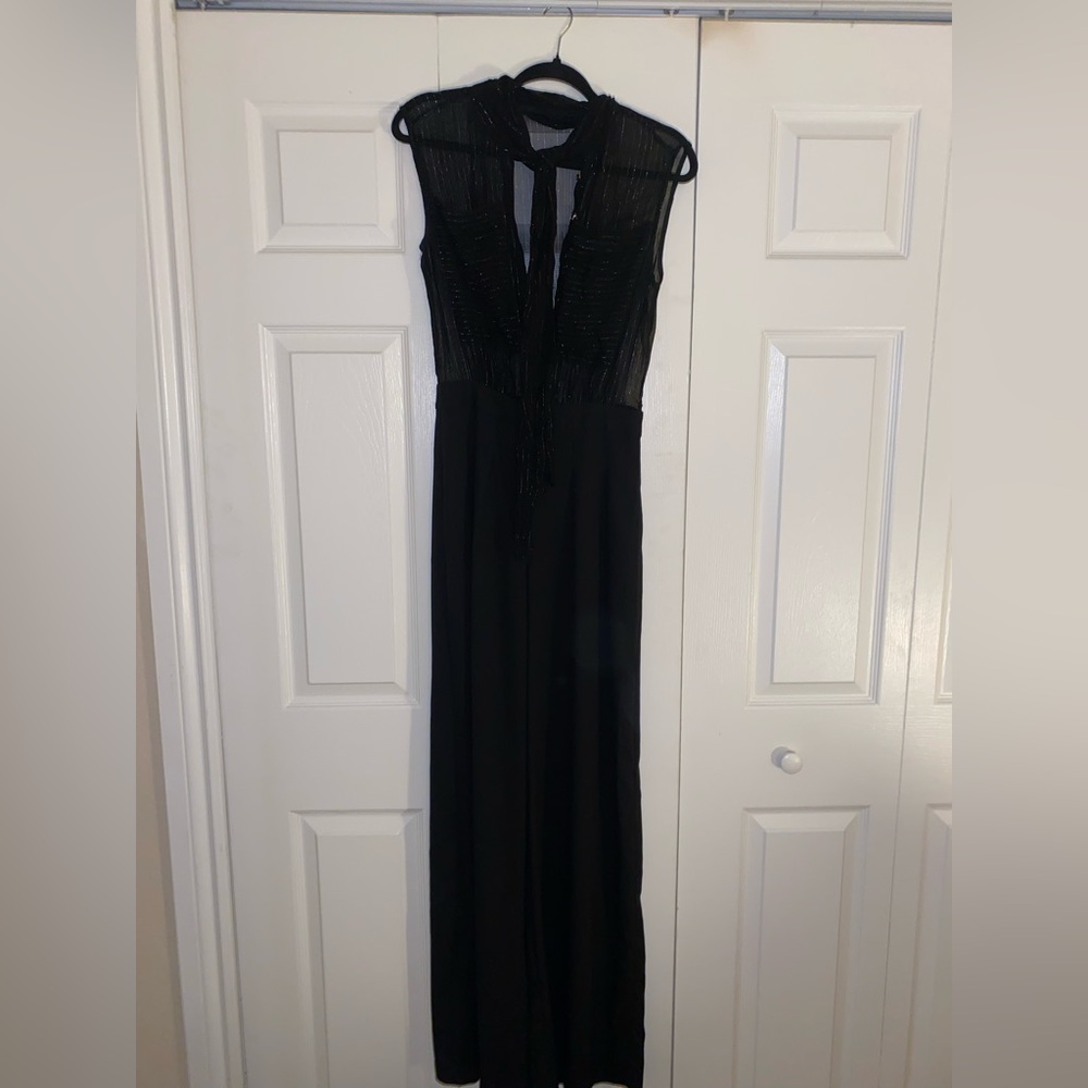 Zara Black wide leg jumpsuit
